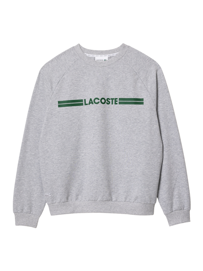 LACOSTE WOMEN Logo Fleece Loungewear Sweatshirt Grey - MAISONDEFASHION.COM