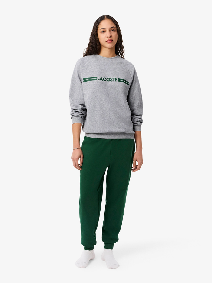 LACOSTE WOMEN Logo Fleece Loungewear Sweatshirt Grey - MAISONDEFASHION.COM