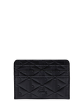 LACOSTE WOMEN Maheki Embossed Leather Card Holder Black