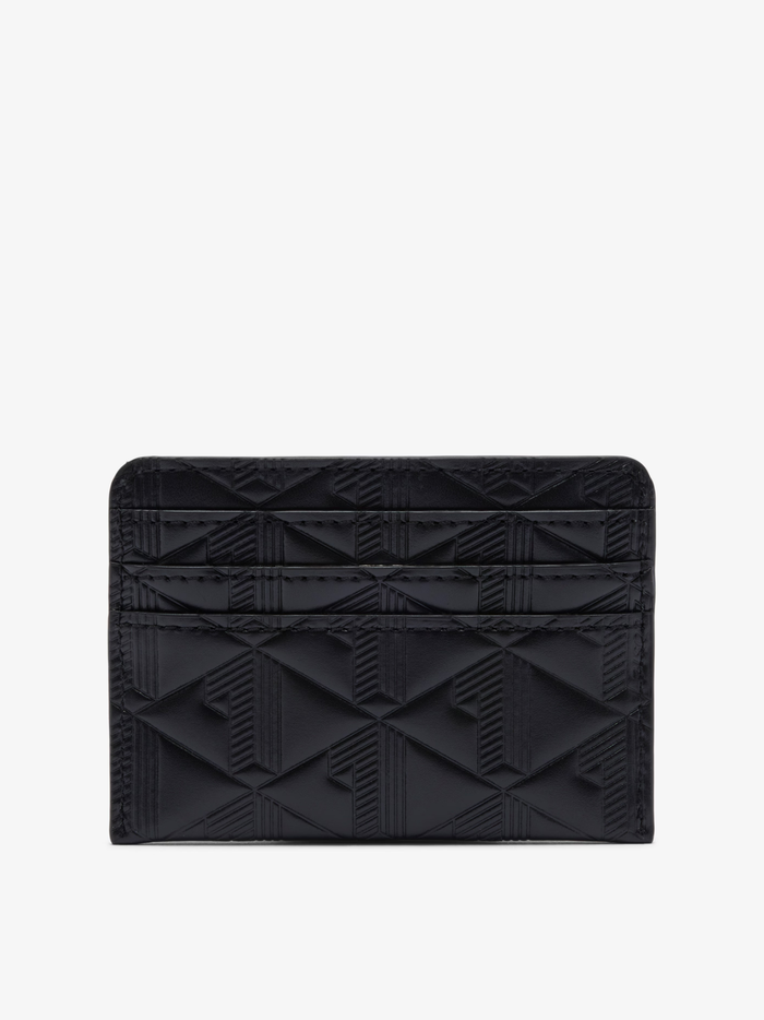 LACOSTE WOMEN Maheki Embossed Leather Card Holder Black