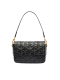 LACOSTE WOMEN Maheki Embossed Leather Shoulder Bag Black - MAISONDEFASHION.COM