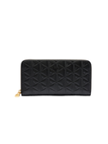 LACOSTE WOMEN Maheki Zipped Embossed Leather Billfold Black - MAISONDEFASHION.COM