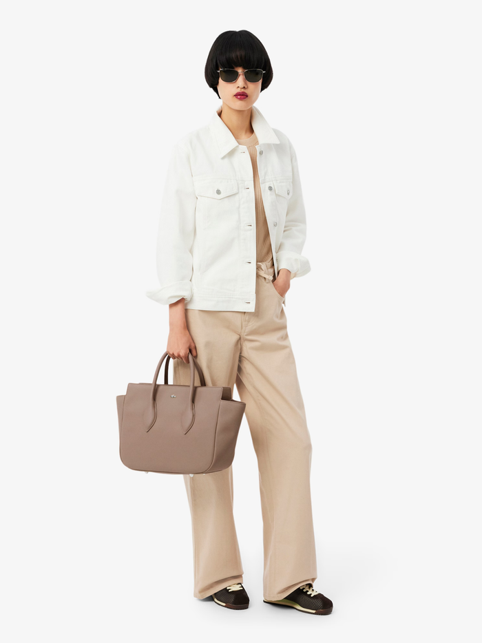 LACOSTE WOMEN Medium Daily City Purse Taupe - MAISONDEFASHION.COM