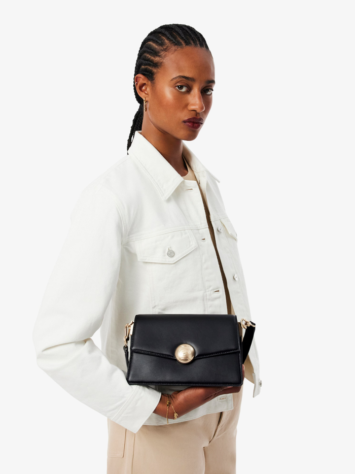 LACOSTE WOMEN Medium Tennis Bliss Shoulder Bag Black - MAISONDEFASHION.COM