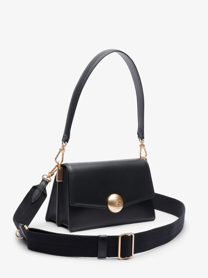 LACOSTE WOMEN Medium Tennis Bliss Shoulder Bag Black - MAISONDEFASHION.COM