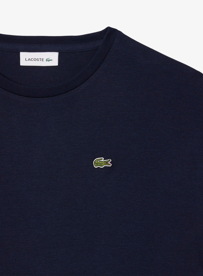 LACOSTE WOMEN Oversized Cotton T-Shirt Dress Midnight Blue - MAISONDEFASHION.COM
