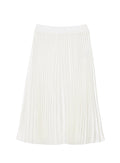 LACOSTE WOMEN Pleated Satin Midi Skirt White - MAISONDEFASHION.COM