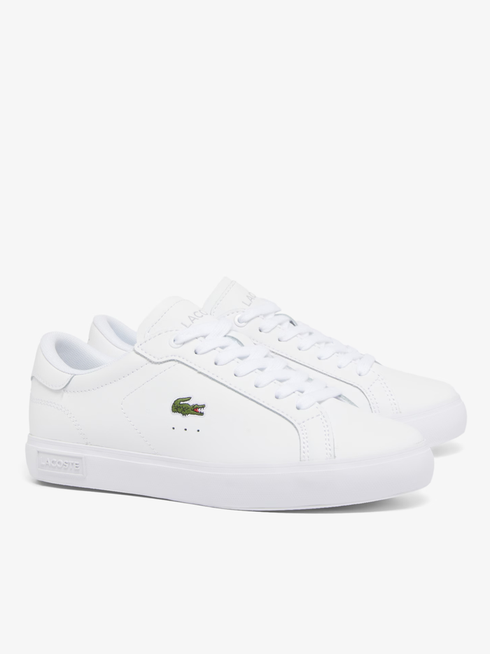 LACOSTE WOMEN Powercourt Leather Sneakers White - MAISONDEFASHION.COM