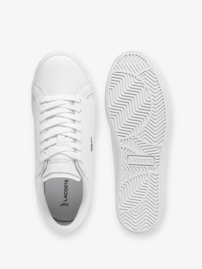 LACOSTE WOMEN Powercourt Leather Sneakers White - MAISONDEFASHION.COM
