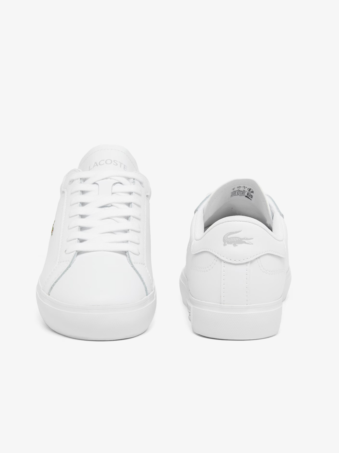 LACOSTE WOMEN Powercourt Leather Sneakers White - MAISONDEFASHION.COM