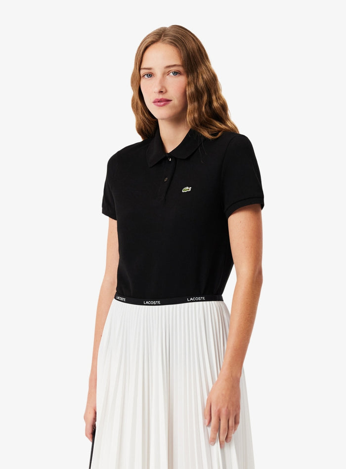 LACOSTE WOMEN Regular Fit Supple Petit Piqué Polo Shirt Black - MAISONDEFASHION.COM