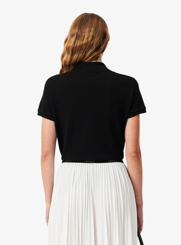 LACOSTE WOMEN Regular Fit Supple Petit Piqué Polo Shirt Black - MAISONDEFASHION.COM