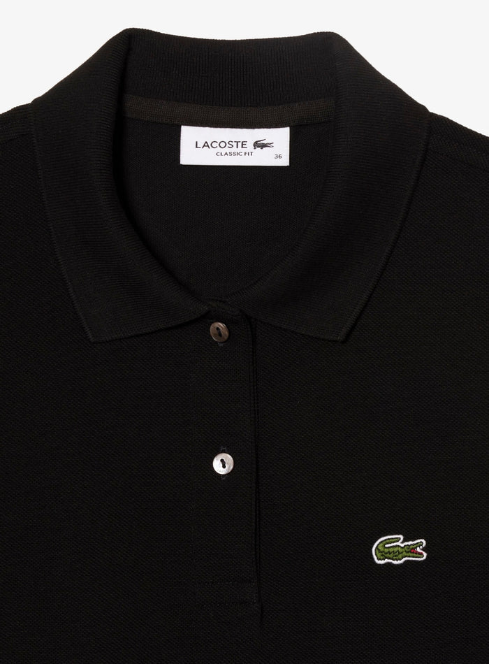 LACOSTE WOMEN Regular Fit Supple Petit Piqué Polo Shirt Black - MAISONDEFASHION.COM