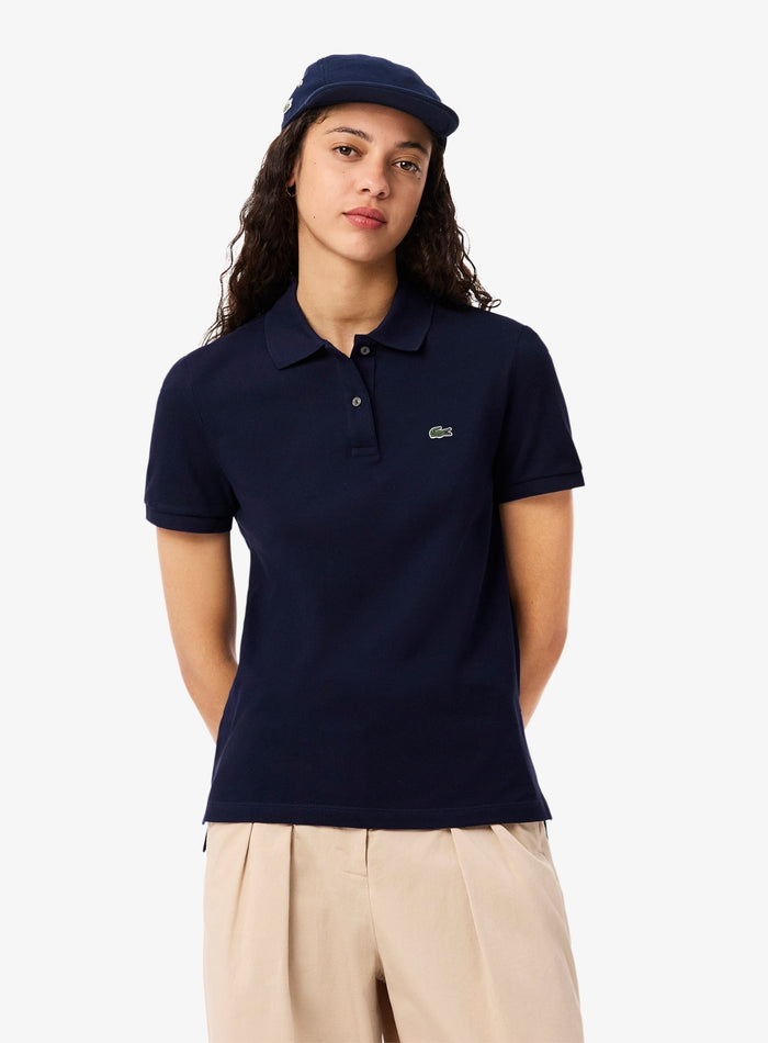 LACOSTE WOMEN Regular Fit Supple Petit Piqué Polo Shirt Midnight Blue - MAISONDEFASHION.COM