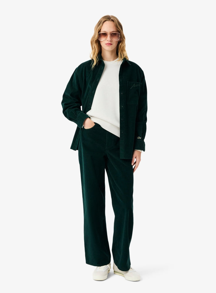 LACOSTE WOMEN Relaxed Fit Cotton Crew Neck Sweater White - MAISONDEFASHION.COM