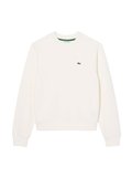 LACOSTE WOMEN Relaxed Fit Fleece Crew Neck Sweatshirt White - MAISONDEFASHION.COM