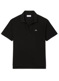 LACOSTE WOMEN Relaxed Fit Fluid Piqué Polo Shirt Black - MAISONDEFASHION.COM