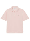LACOSTE WOMEN Relaxed Fit Fluid Piqué Polo Shirt Light Pink - MAISONDEFASHION.COM
