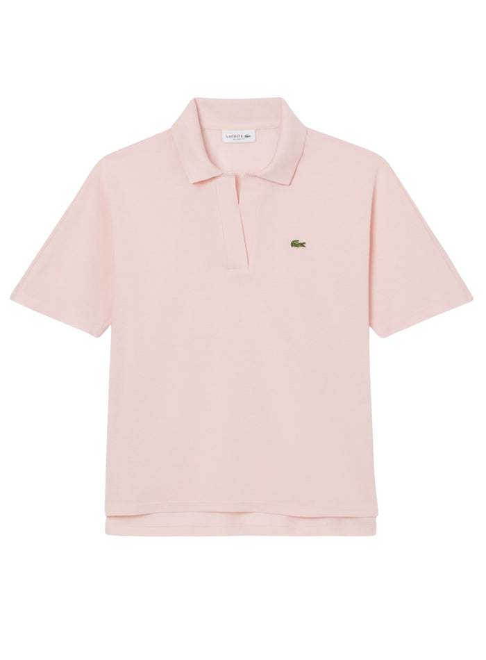 LACOSTE WOMEN Relaxed Fit Fluid Piqué Polo Shirt Light Pink - MAISONDEFASHION.COM