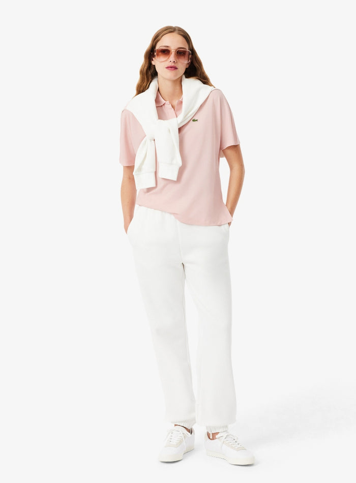 LACOSTE WOMEN Relaxed Fit Fluid Piqué Polo Shirt Light Pink - MAISONDEFASHION.COM
