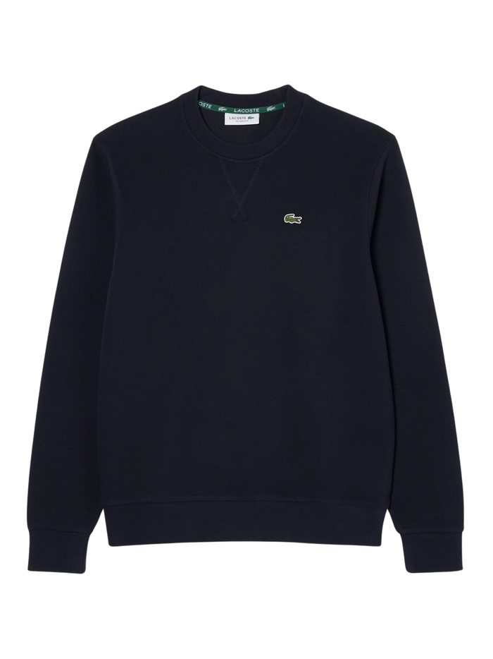 LACOSTE WOMEN Relaxed Fit Piqué Crew Neck Sweatshirt Navy Blue
