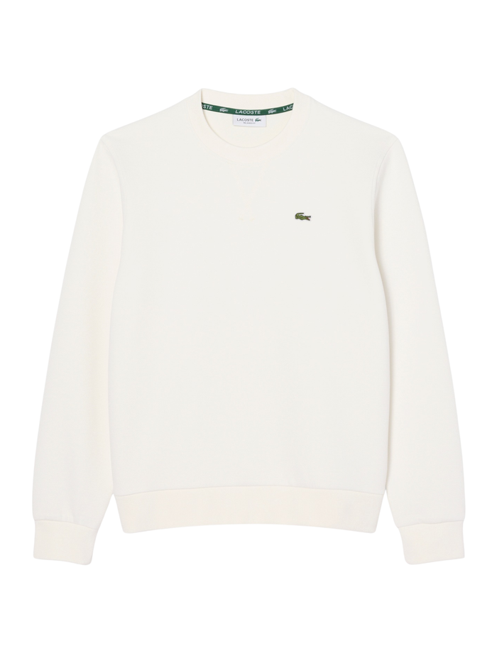 LACOSTE WOMEN Relaxed Fit Piqué Crew Neck Sweatshirt White