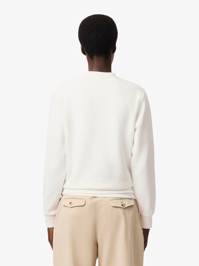 LACOSTE WOMEN Relaxed Fit Piqué Crew Neck Sweatshirt White
