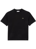 LACOSTE WOMEN Relaxed Fit Soft Cotton T-shirt Black - MAISONDEFASHION.COM