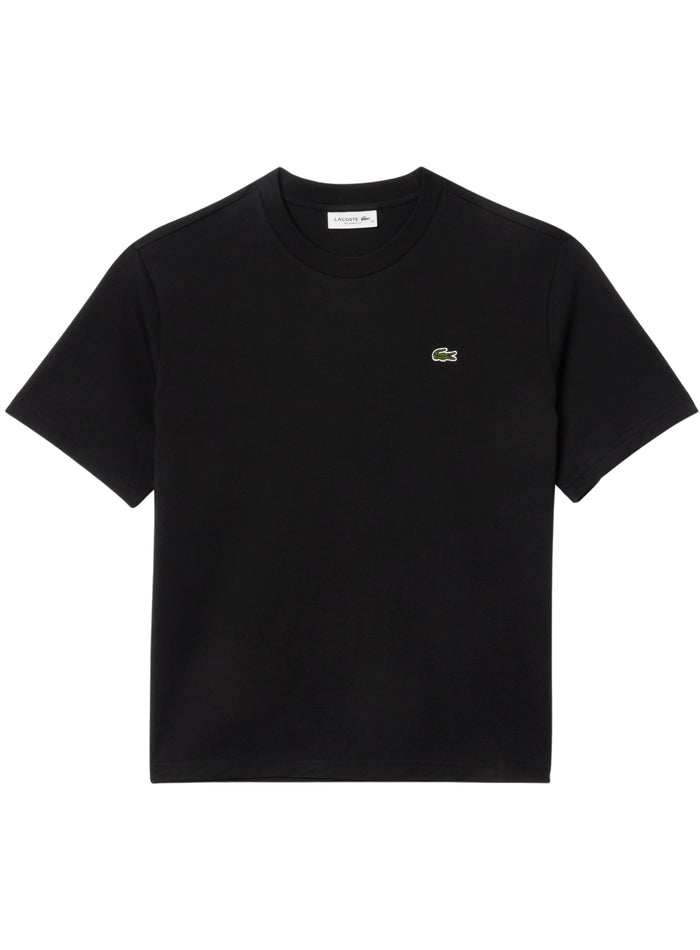 LACOSTE WOMEN Relaxed Fit Soft Cotton T-shirt Black - MAISONDEFASHION.COM