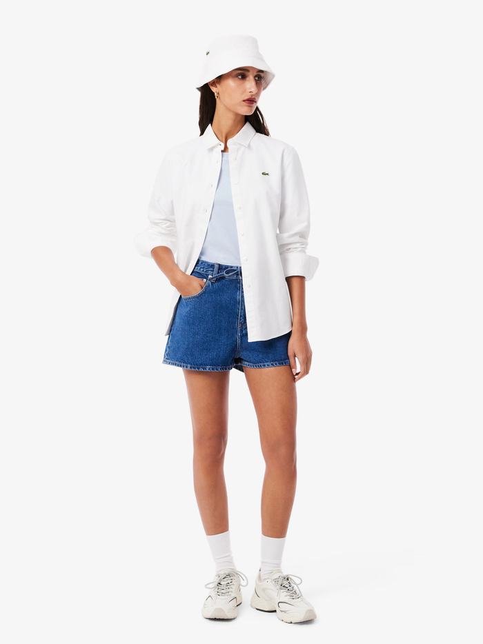 LACOSTE WOMEN Relaxed Fit Soft Cotton T-shirt Light Blue - MAISONDEFASHION.COM