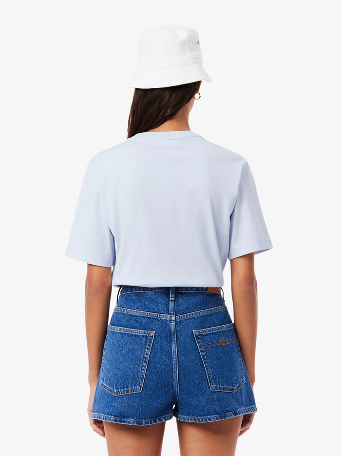 LACOSTE WOMEN Relaxed Fit Soft Cotton T-shirt Light Blue - MAISONDEFASHION.COM