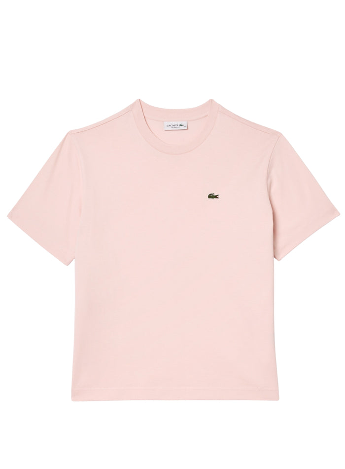 LACOSTE WOMEN Relaxed Fit Soft Cotton T-shirt Light Pink - MAISONDEFASHION.COM