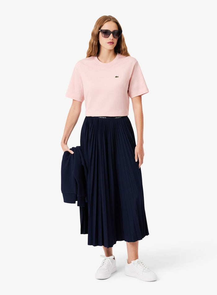 LACOSTE WOMEN Relaxed Fit Soft Cotton T-shirt Light Pink - MAISONDEFASHION.COM