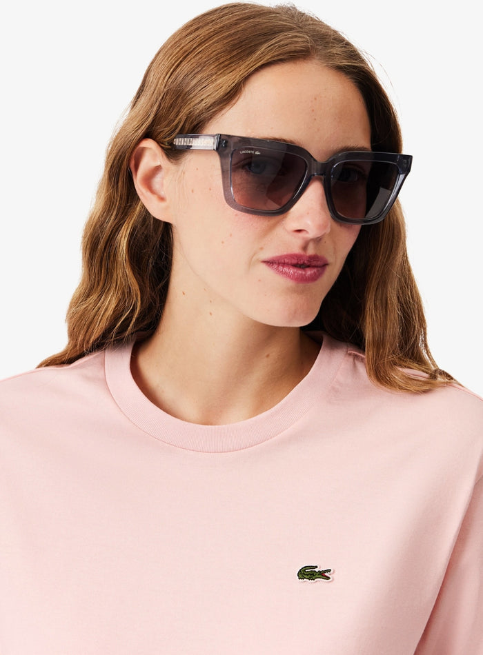 LACOSTE WOMEN Relaxed Fit Soft Cotton T-shirt Light Pink - MAISONDEFASHION.COM