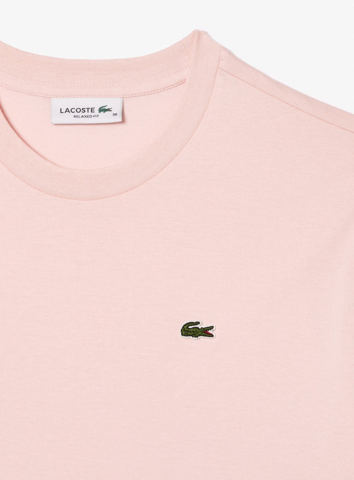 LACOSTE WOMEN Relaxed Fit Soft Cotton T-shirt Light Pink - MAISONDEFASHION.COM