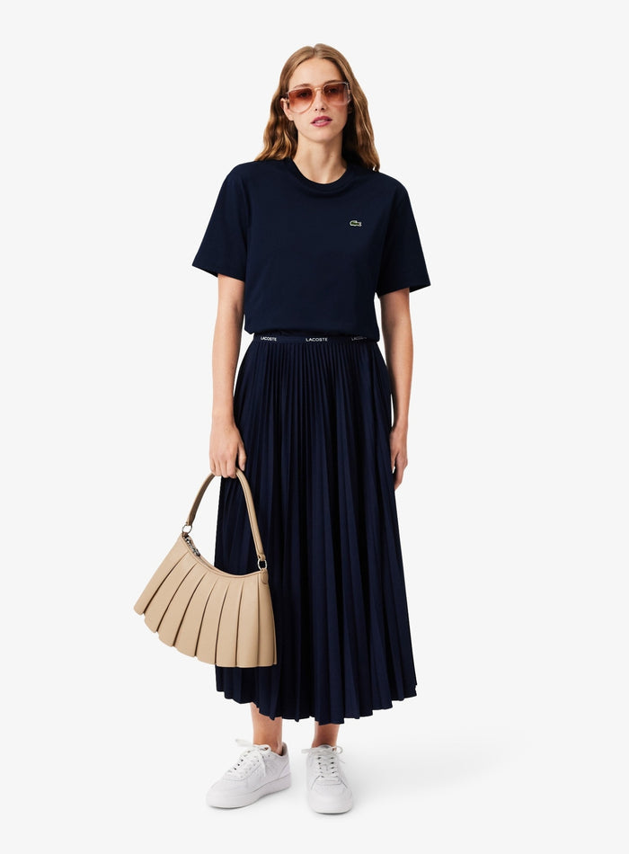 LACOSTE WOMEN Relaxed Fit Soft Cotton T-shirt Midnight Blue - MAISONDEFASHION.COM