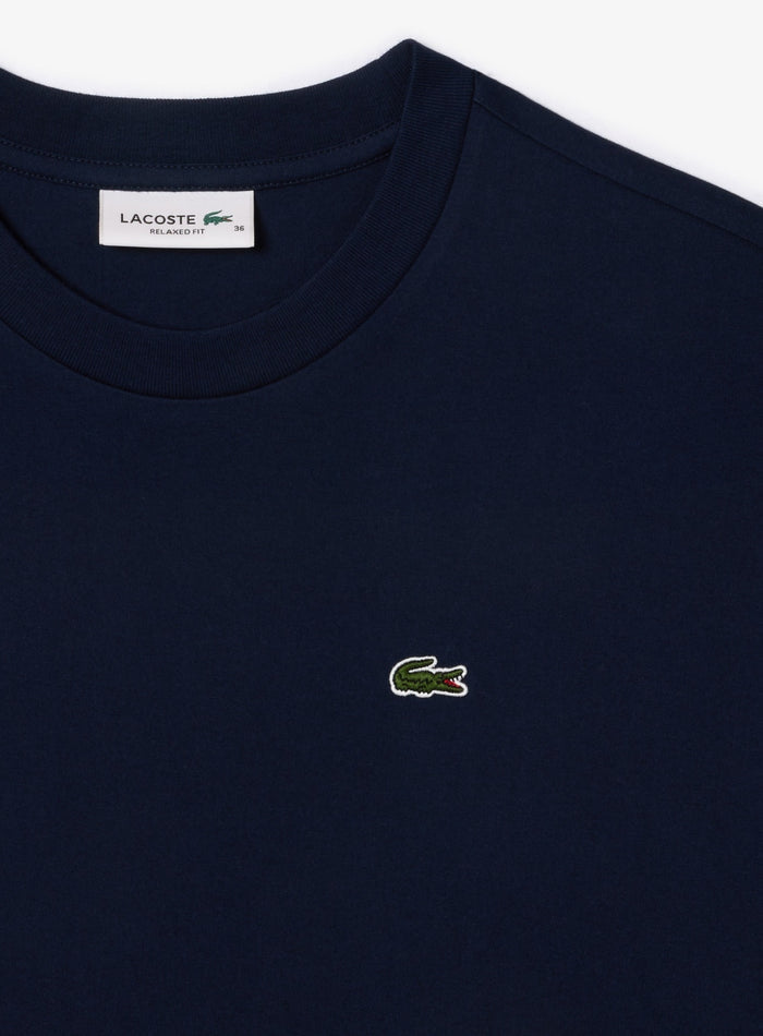 LACOSTE WOMEN Relaxed Fit Soft Cotton T-shirt Midnight Blue - MAISONDEFASHION.COM