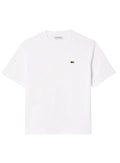 LACOSTE WOMEN Relaxed Fit Soft Cotton T-shirt White - MAISONDEFASHION.COM