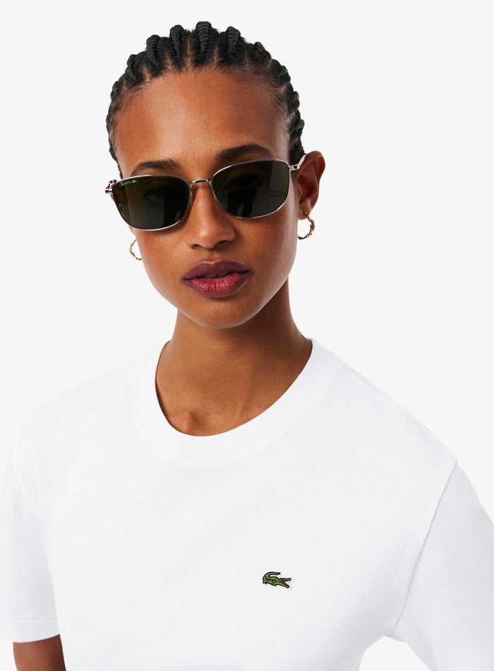 LACOSTE WOMEN Relaxed Fit Soft Cotton T-shirt White - MAISONDEFASHION.COM