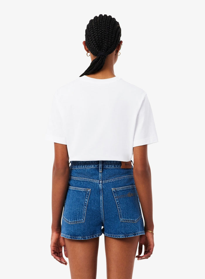 LACOSTE WOMEN Relaxed Fit Soft Cotton T-shirt White - MAISONDEFASHION.COM