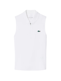 LACOSTE WOMEN Sleeveless Ultra Dry Stretch Tennis Polo Shirt White - MAISONDEFASHION.COM