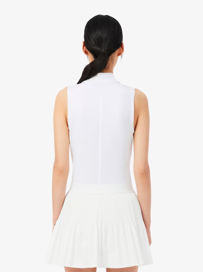 LACOSTE WOMEN Sleeveless Ultra Dry Stretch Tennis Polo Shirt White - MAISONDEFASHION.COM