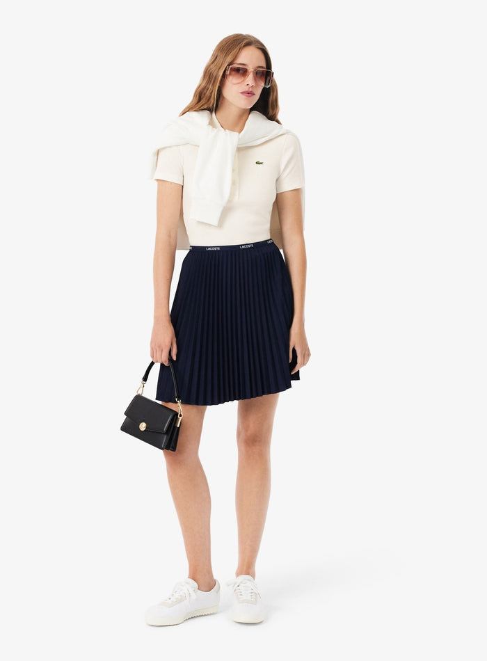 LACOSTE WOMEN Slim Fit L.12.D Ribbed Cotton Short Sleeves Polo Shirt White - MAISONDEFASHION.COM