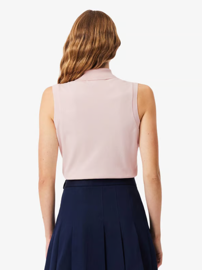 LACOSTE WOMEN Slim Fit L.12.D Sleeveless Stretch Polo Shirt Light Pink - MAISONDEFASHION.COM