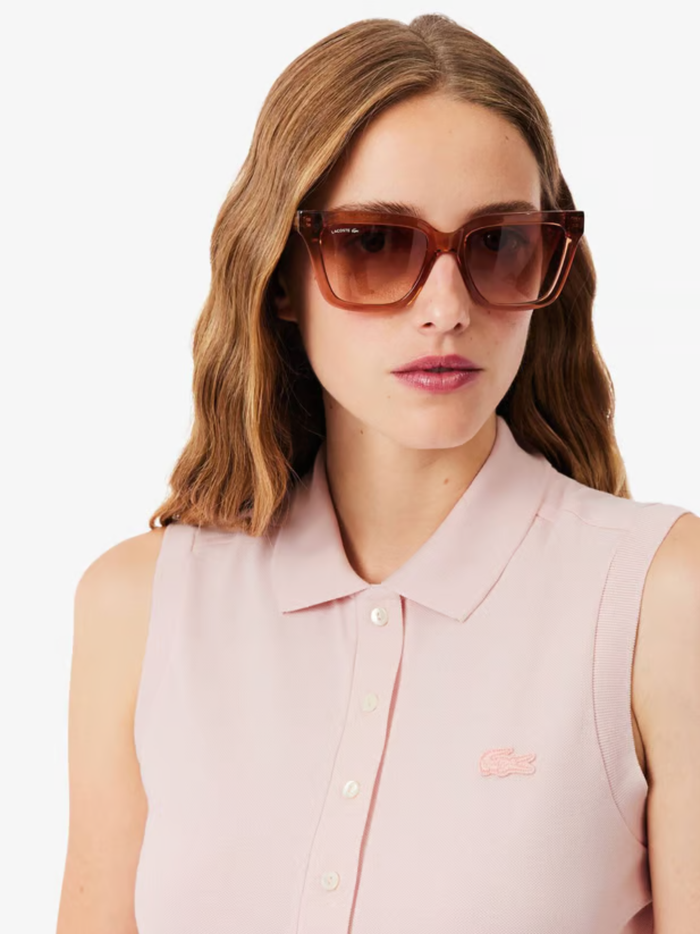 LACOSTE WOMEN Slim Fit L.12.D Sleeveless Stretch Polo Shirt Light Pink - MAISONDEFASHION.COM