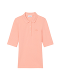 LACOSTE WOMEN Slim Fit L.12.D Three Quarter Sleeve Polo Shirt Coral Pink - MAISONDEFASHION.COM