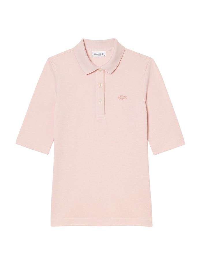 LACOSTE WOMEN Slim Fit L.12.D Three Quarter Sleeve Polo Shirt Light Pink - MAISONDEFASHION.COM