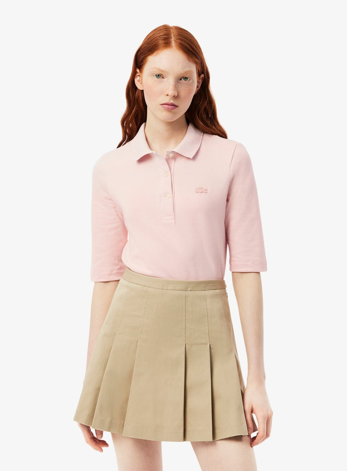 LACOSTE WOMEN Slim Fit L.12.D Three Quarter Sleeve Polo Shirt Light Pink - MAISONDEFASHION.COM