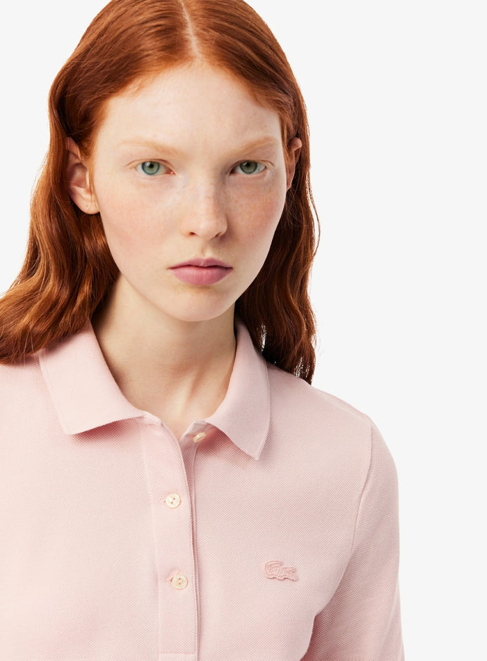 LACOSTE WOMEN Slim Fit L.12.D Three Quarter Sleeve Polo Shirt Light Pink - MAISONDEFASHION.COM