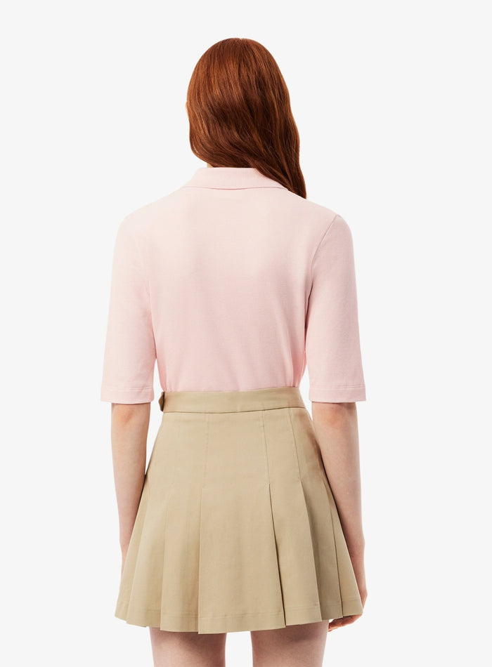LACOSTE WOMEN Slim Fit L.12.D Three Quarter Sleeve Polo Shirt Light Pink - MAISONDEFASHION.COM